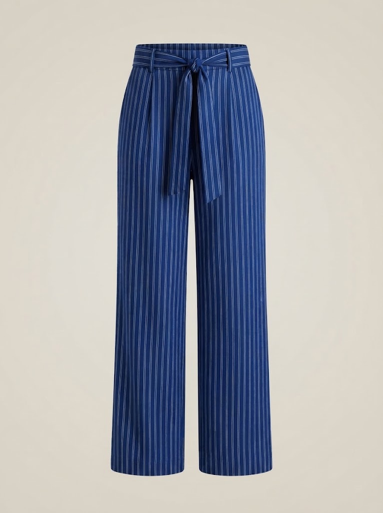 Striped Tie Waist Pants