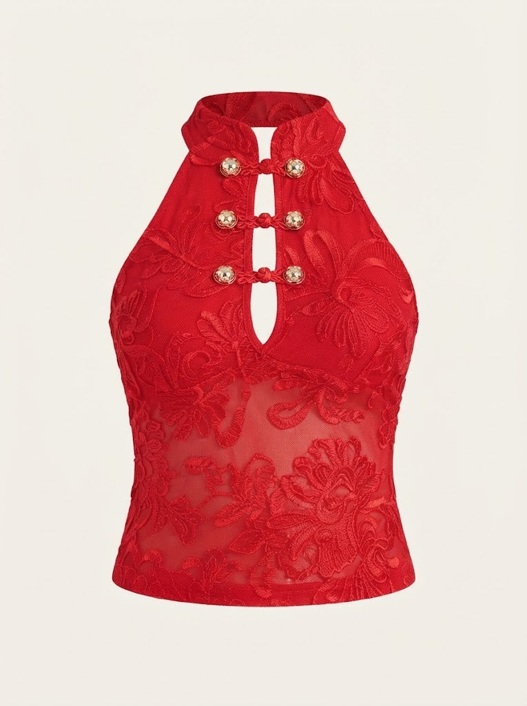 Lace Halter Blouse