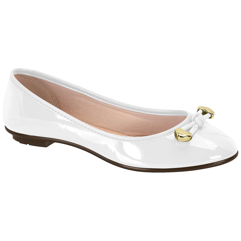 Glossy White Ballerinas