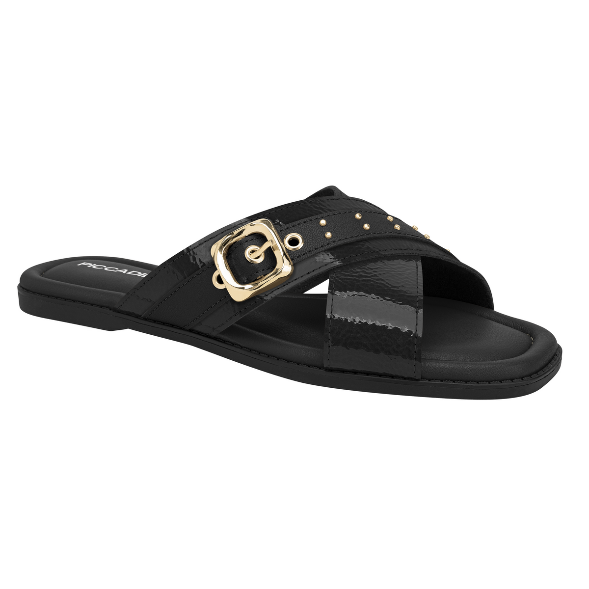 Black Cross Strap Sandals