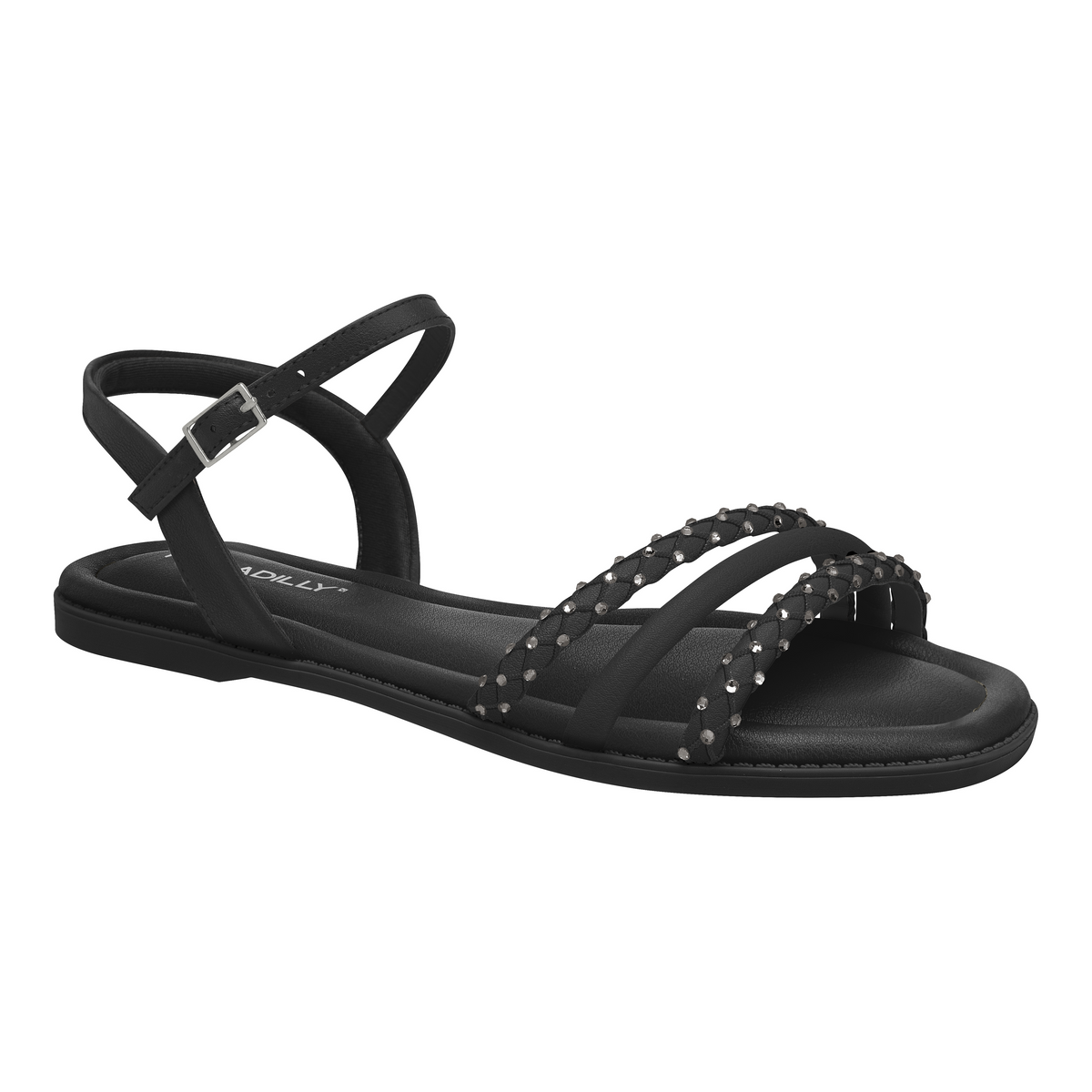Black Mini Studs Sandals