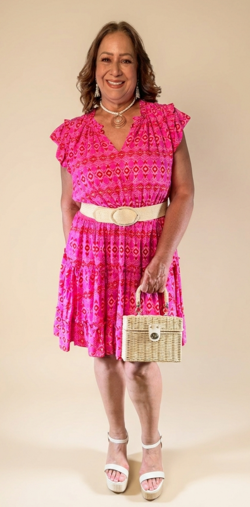 Fuchsia Ikat Print Mini