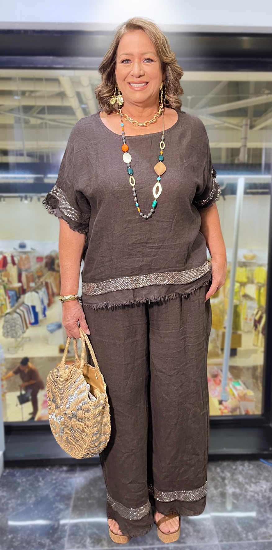 Mocha Lino Pants