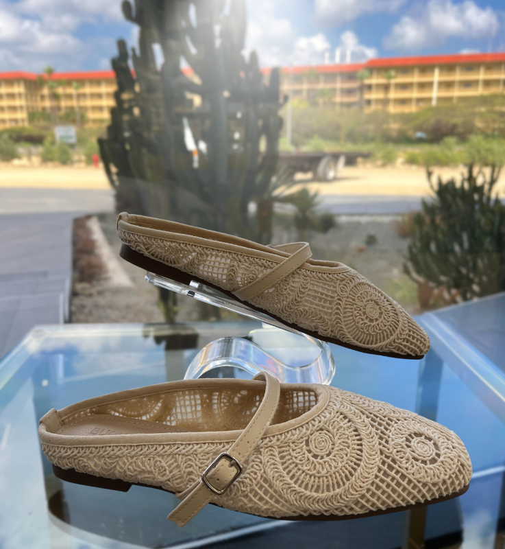 Creme Knit Flats