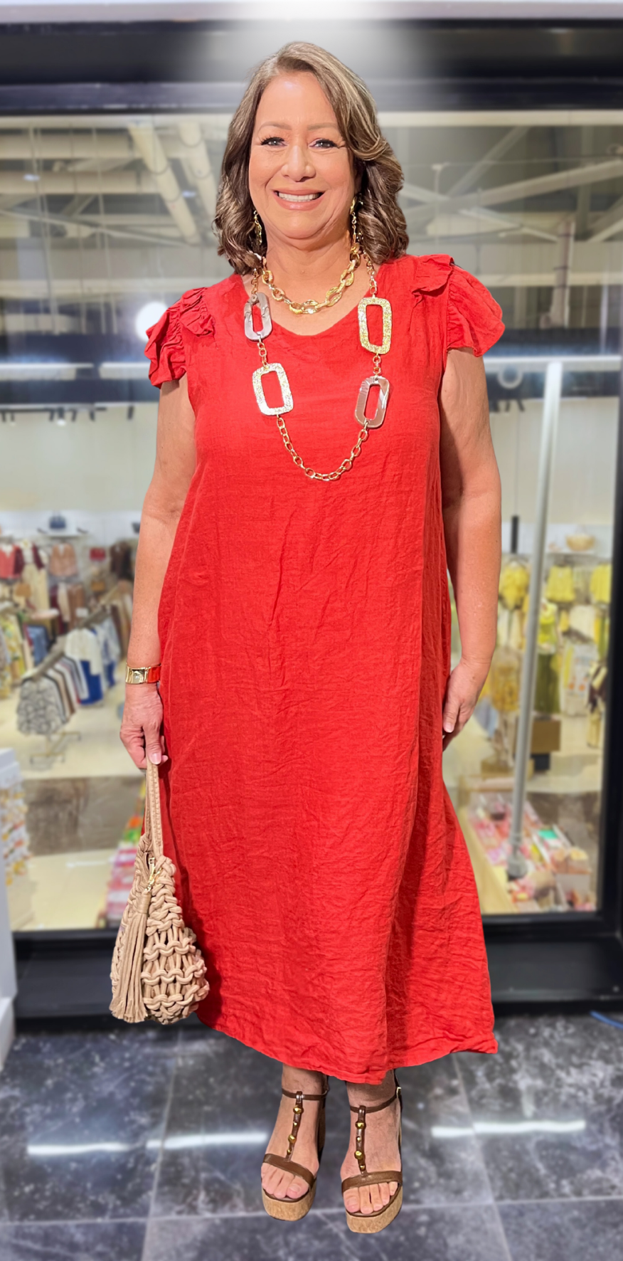 Red Lino Dress