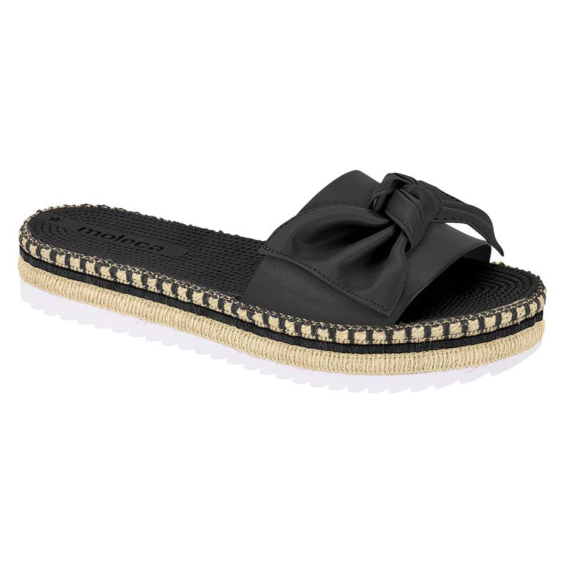 Black Bow Slide Sandals