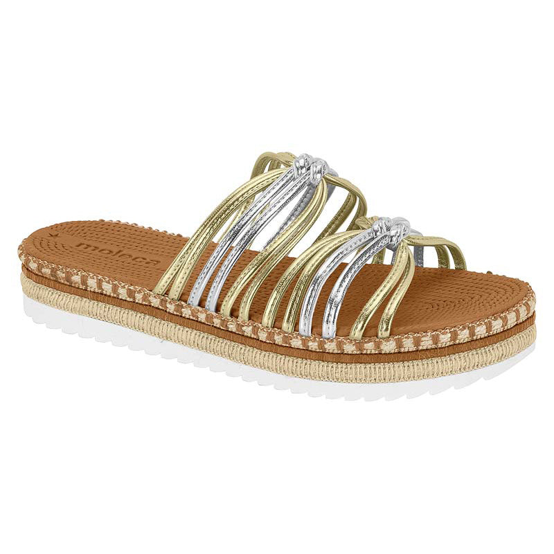 Gold and Silver Strappy Sandals