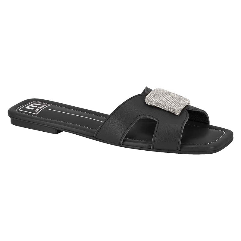 Silver Detail Black Sandals