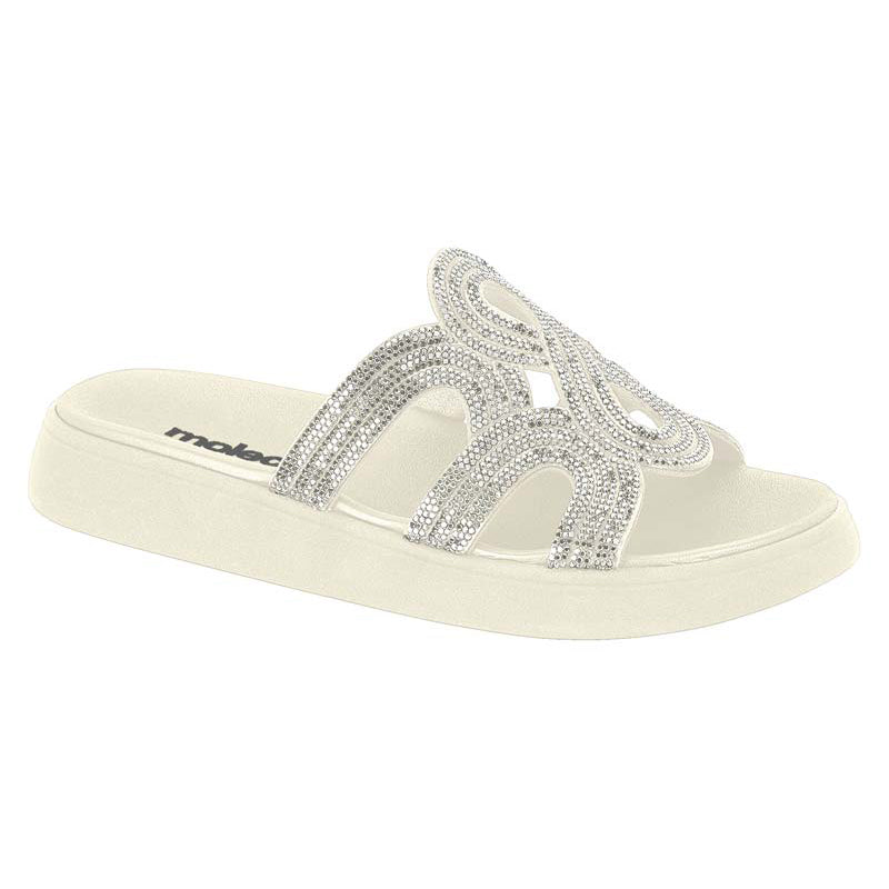 Glitter White Slide Chuny Sandals