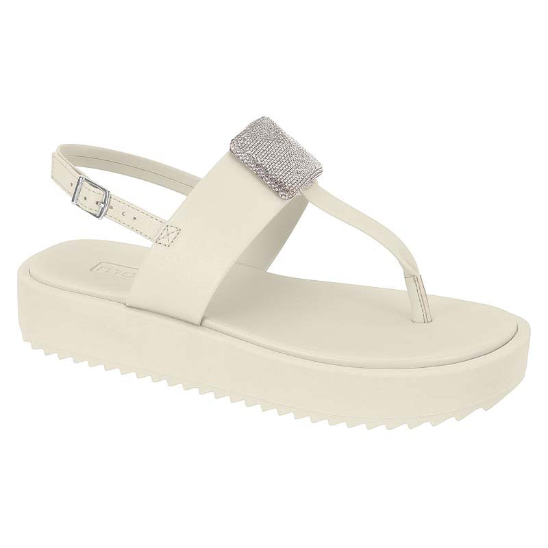 Silver Detail White Chunky Sandals