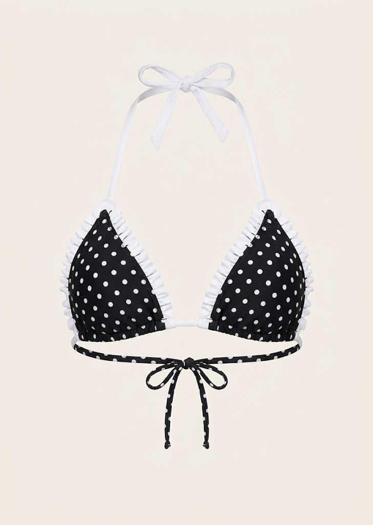 Polka Dot Triangle Bikini Top