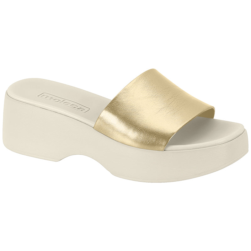 Gold Slide White Wedges