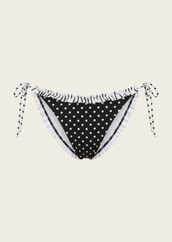 Polka Dot Ruffled Bikini Bottoms