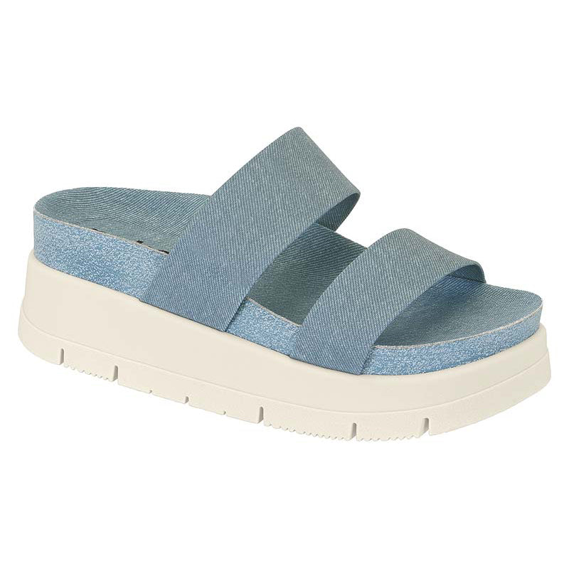 Blue Chunky Slide Sandals