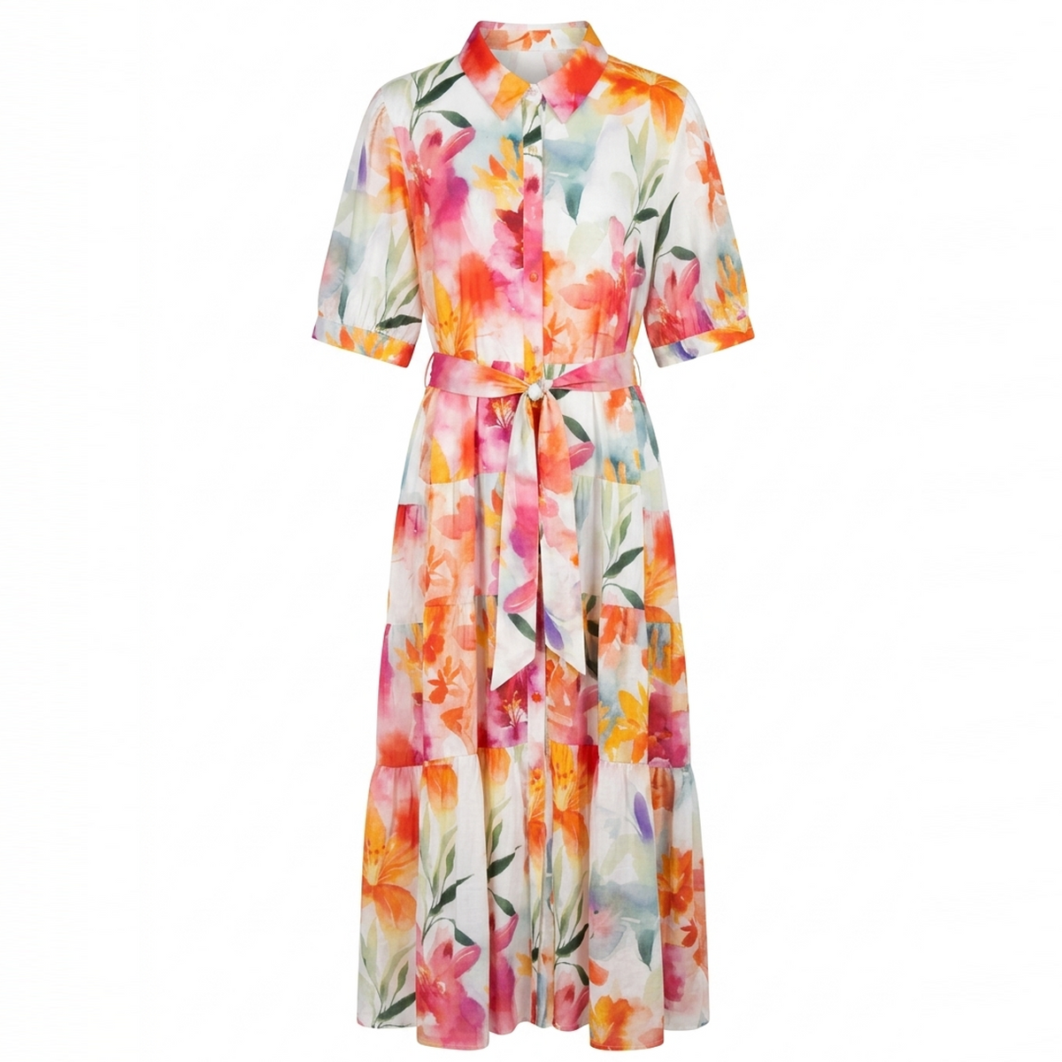 Orange Floral Dress
