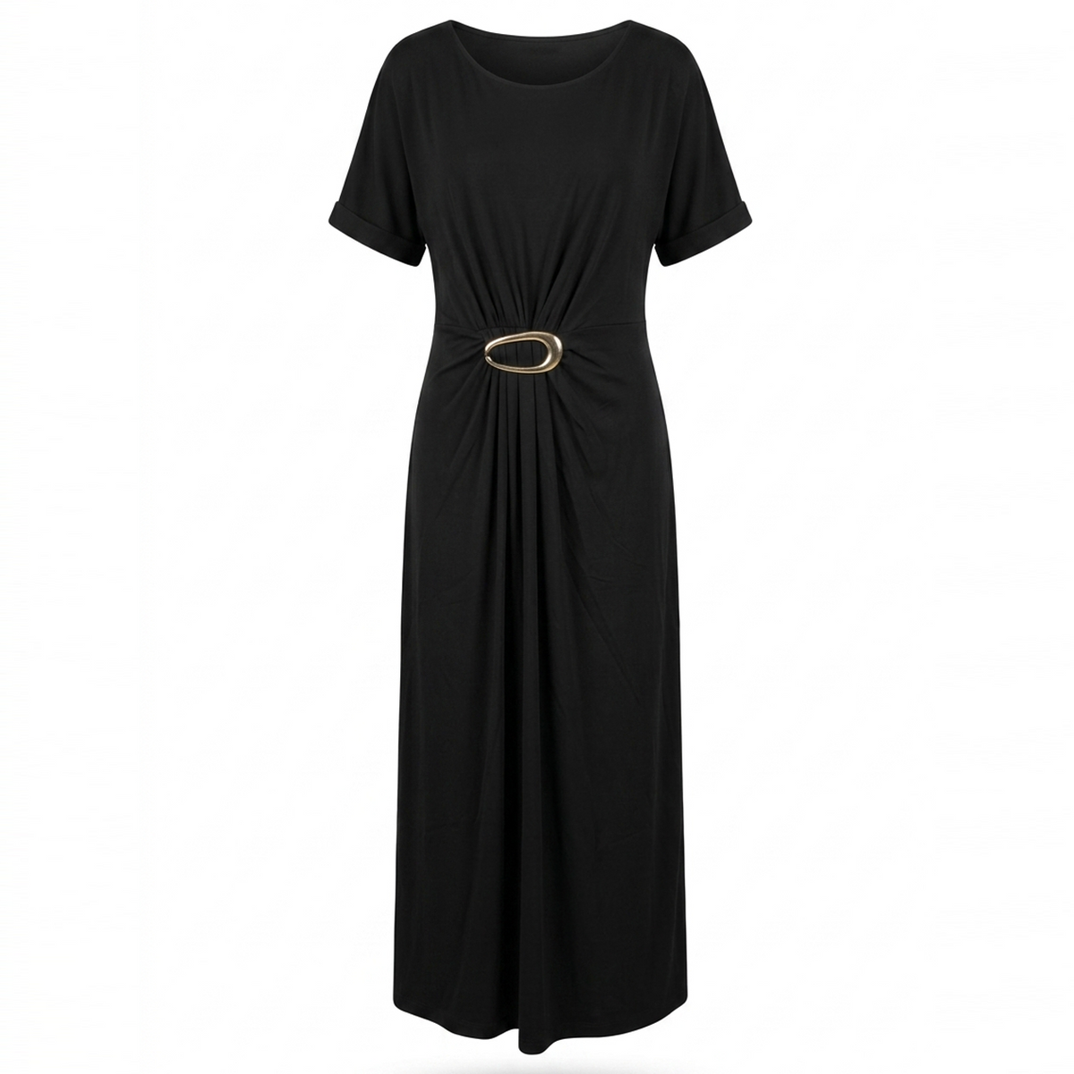 Gold Detail Black Dress