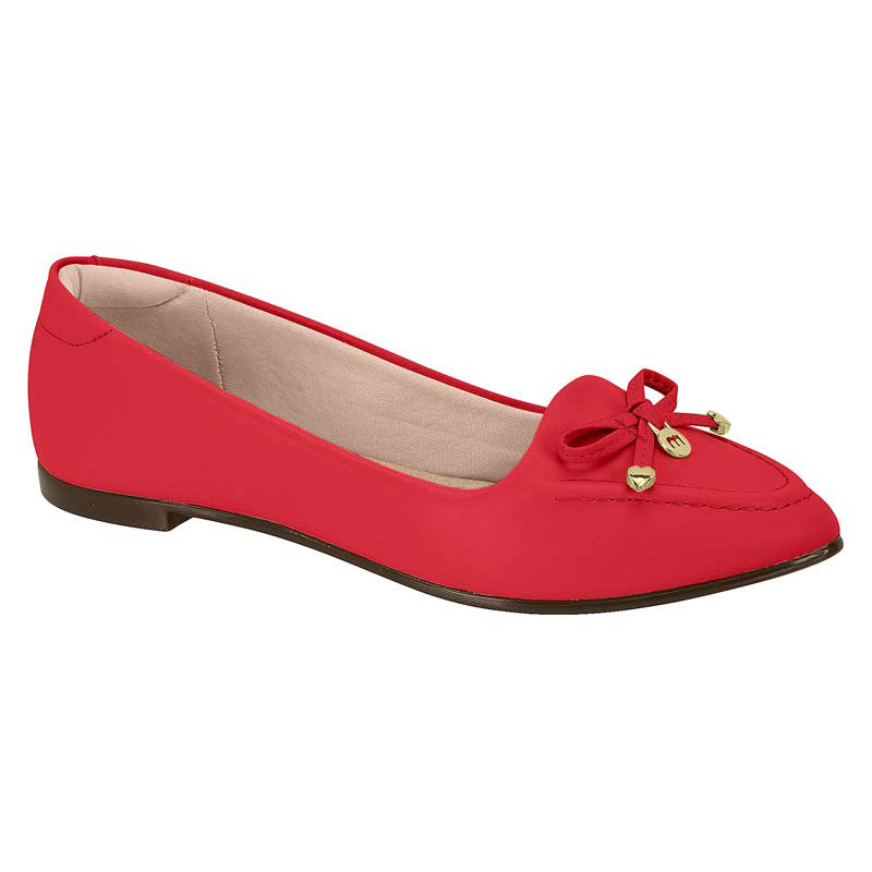 Red Bow Detail Flats