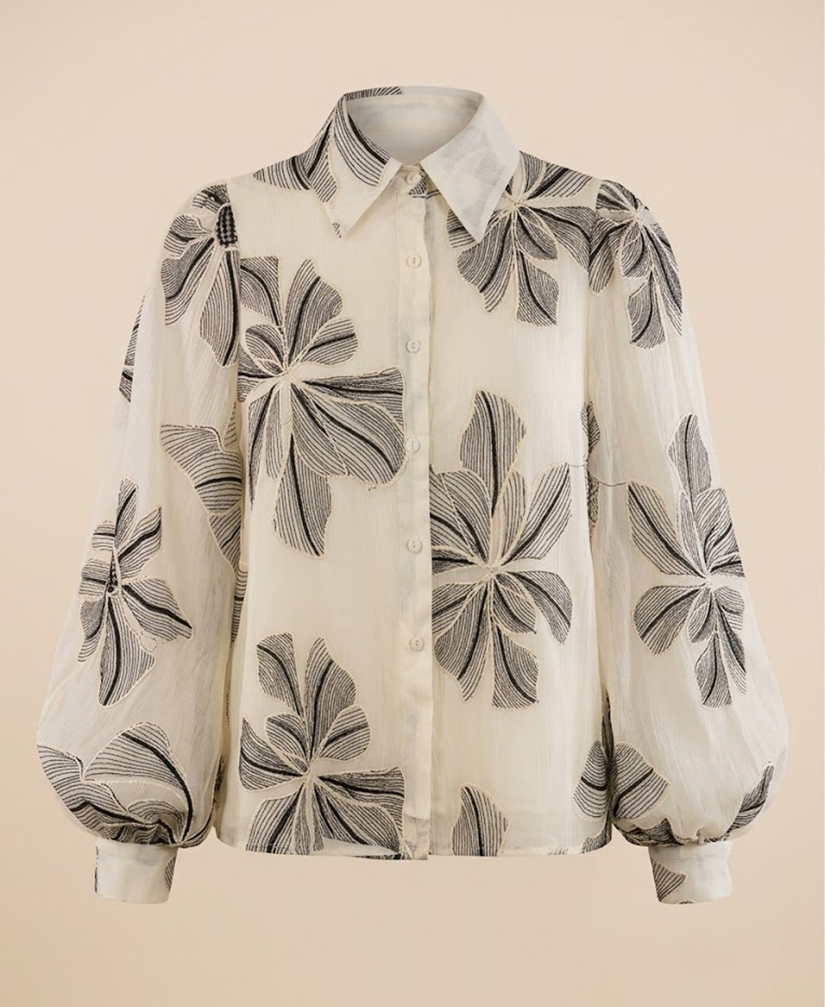 Floral Statement Sleeve Blouse