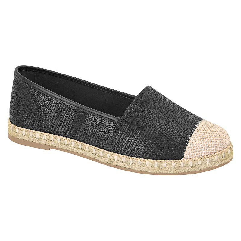 Black and Beige Espadrilles