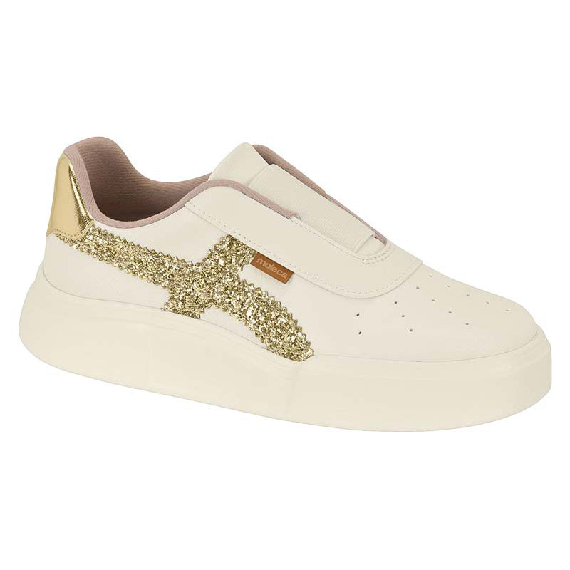 Gold Detail Creme Sneakers