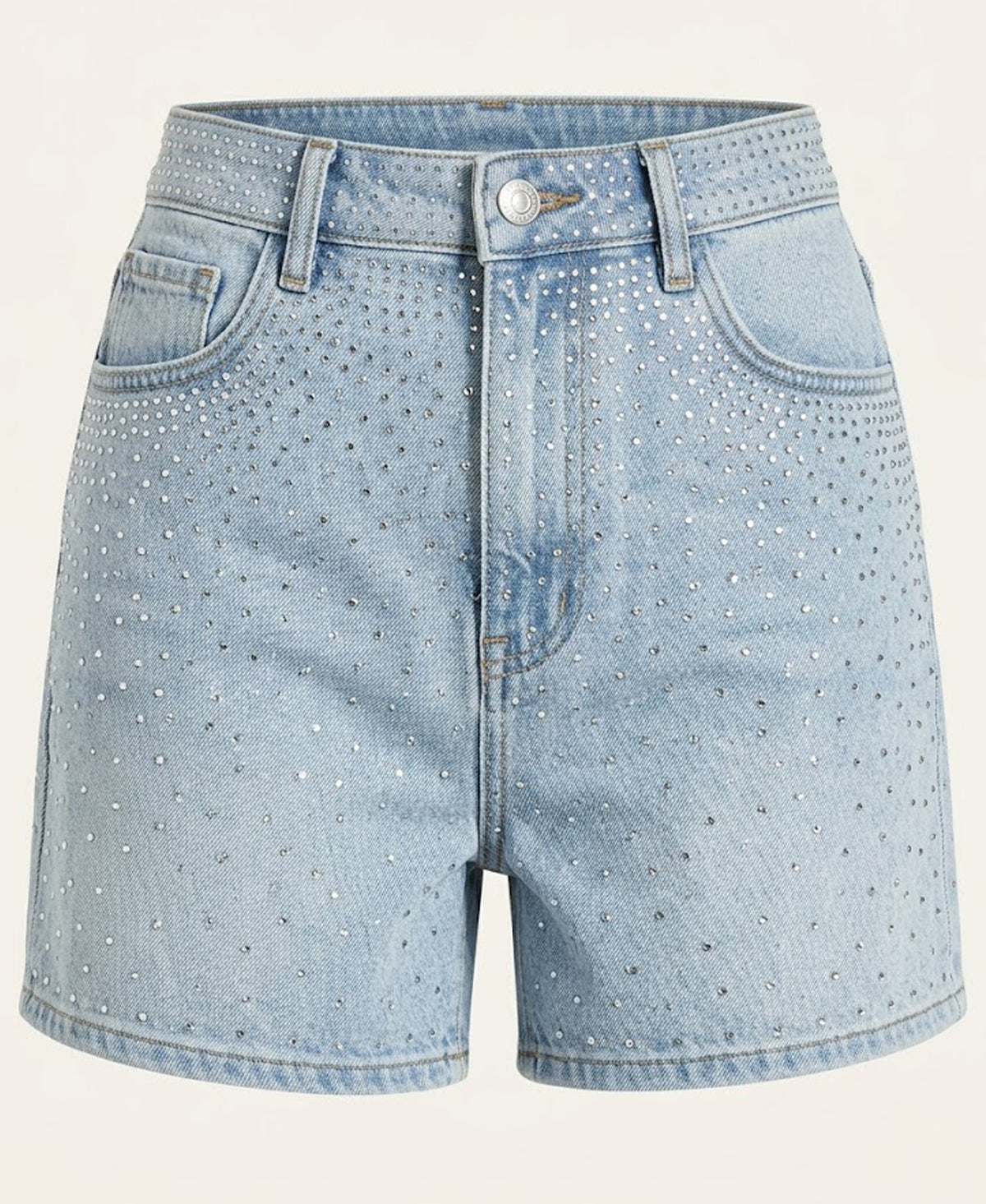 Rhinestone Bermuda Denim Shorts