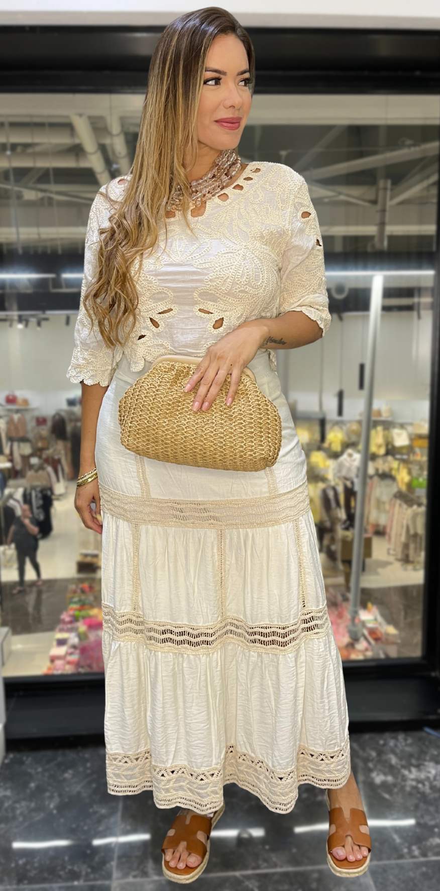 Creme Long Skirt