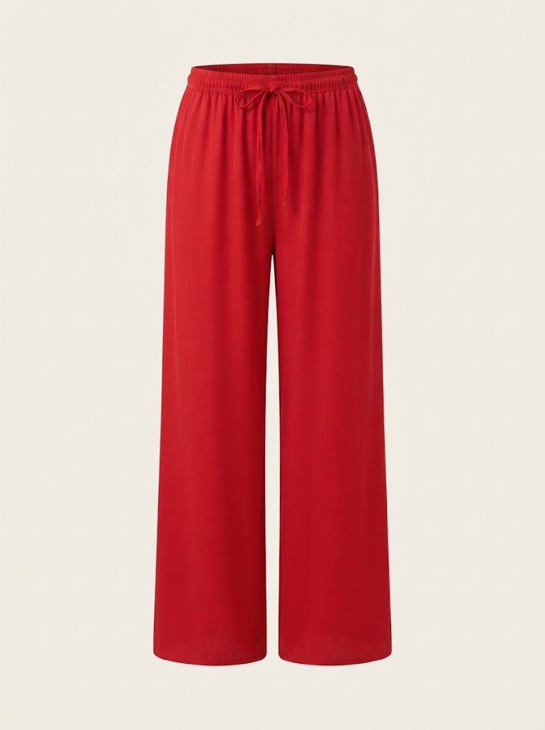 Drawstring Wide Leg Trousers