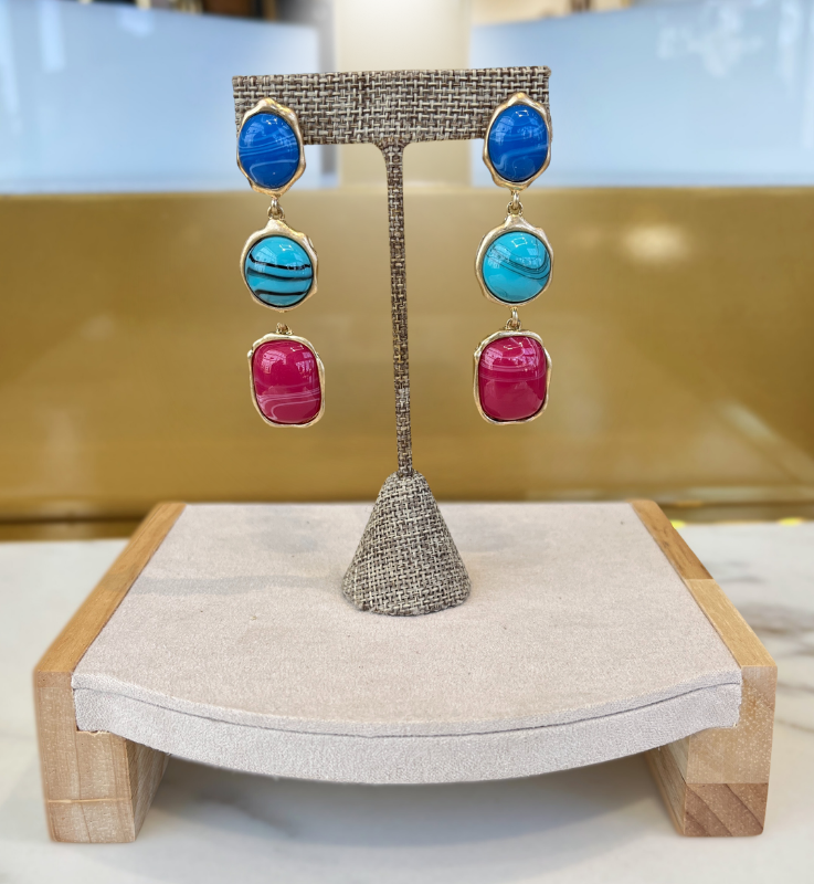 Multi Color Blue Earrings