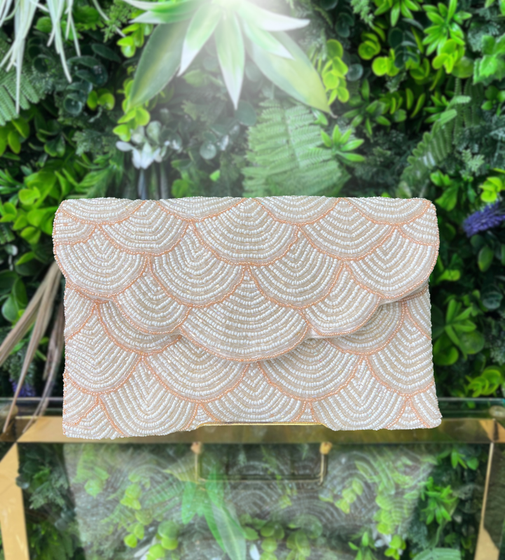 White and Rose Gold Purse