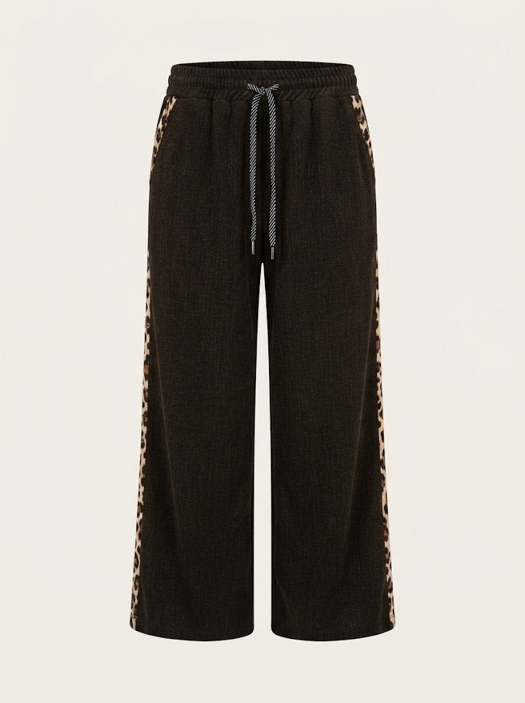 Leopard Stripe Detailed Pants
