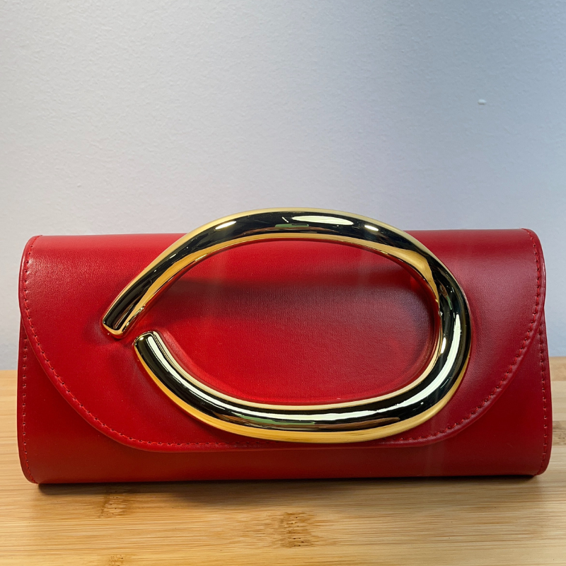 Gold Detail Red Clutch