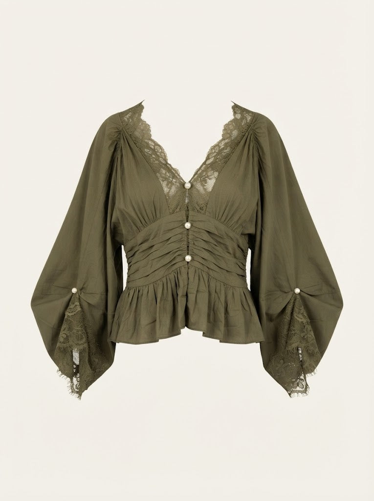 Lace Trim Blouse