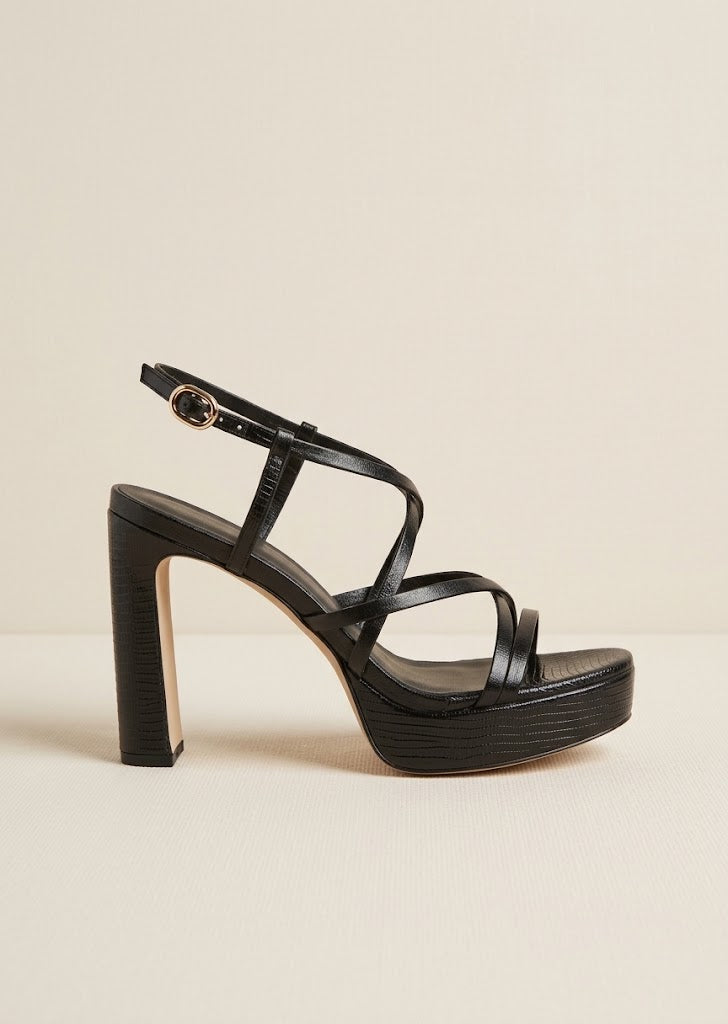 Textured Straps Heels