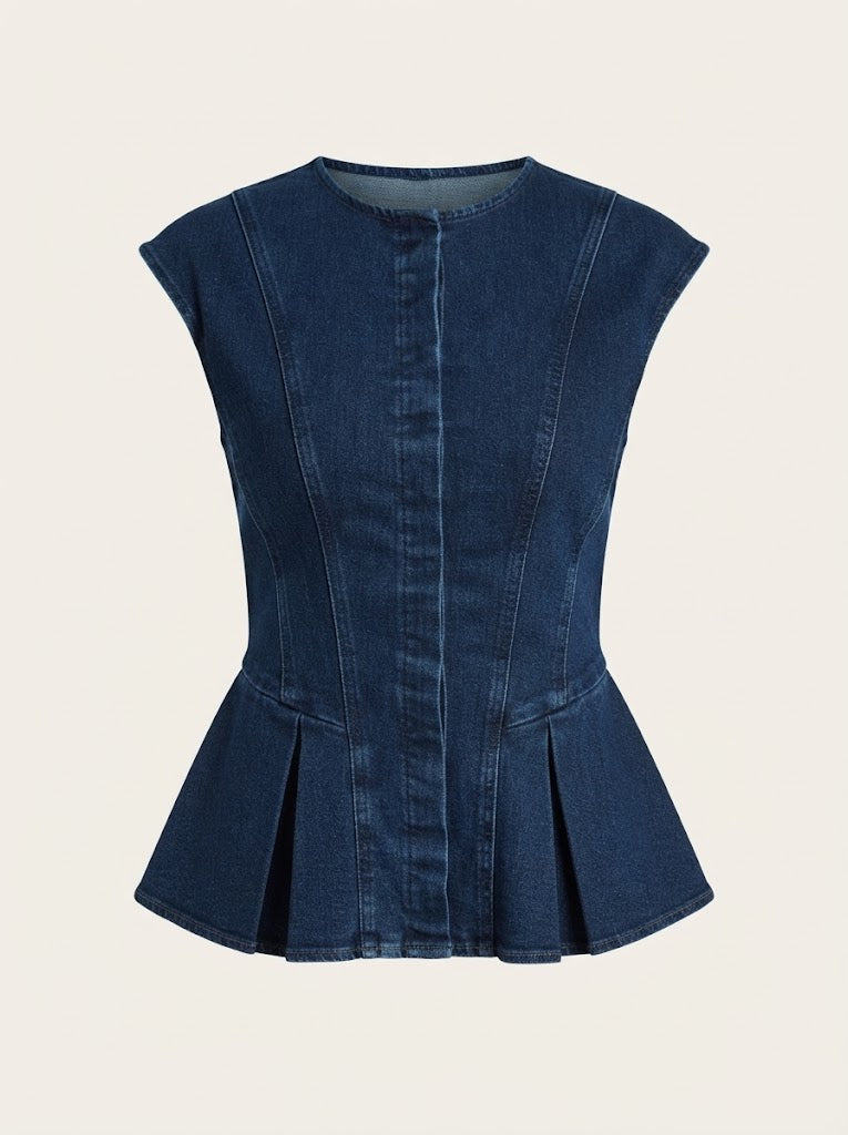 Peplum Denim Blouse