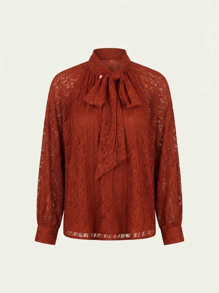 Tie Neck Lace Blouse