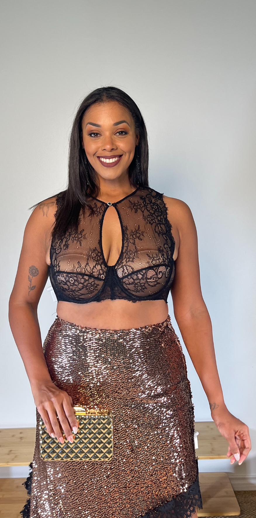 Black Floral Lace Corset