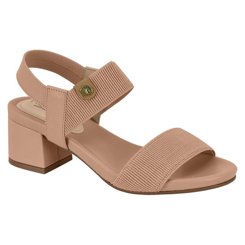 Beige Straps Block Heels