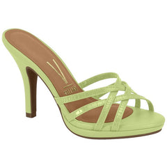 Green Strappy Slide Heels