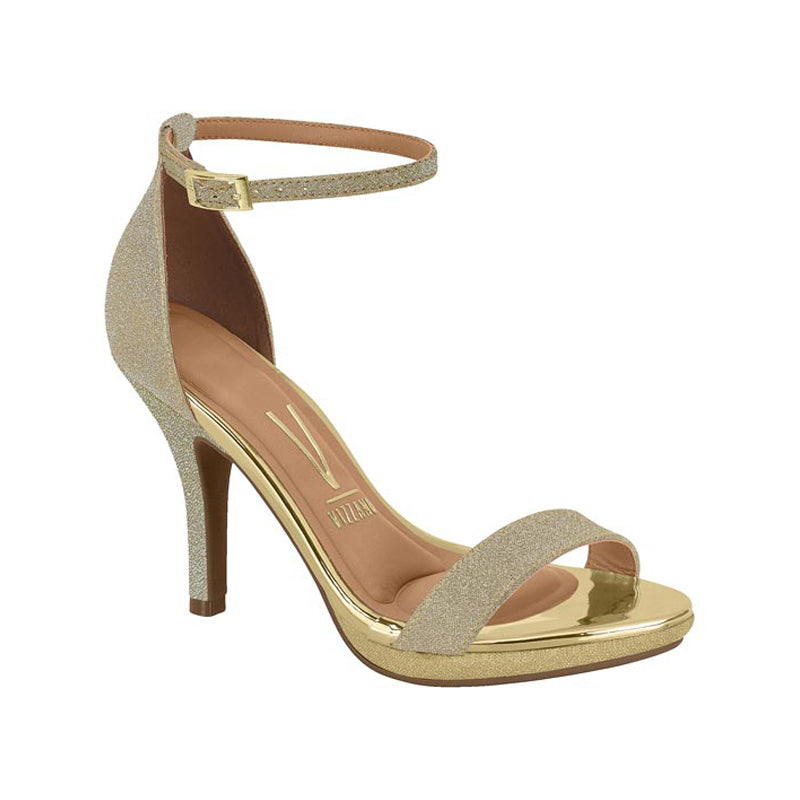 Sparkle Gold Ankle Strap Heels