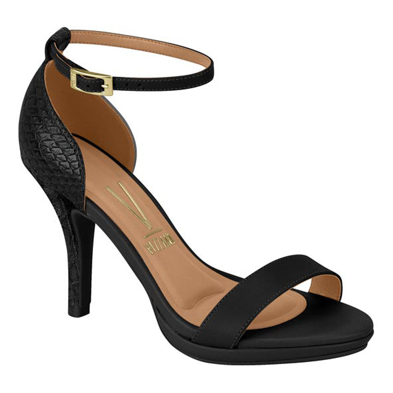 Black Textured Heels