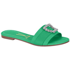 Green Slide Sandals
