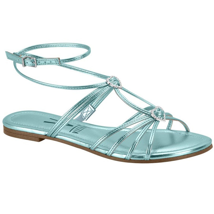 Metallic Blue Strappy Sandals