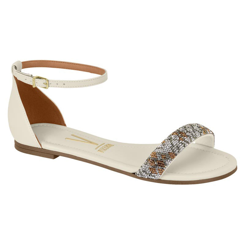 Glitter Strap White Sandals