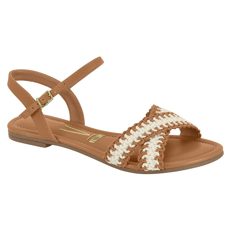 White Detail Tan Sandals