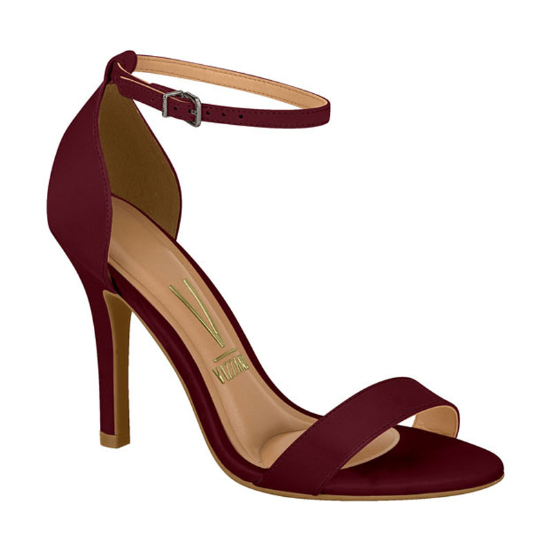 Ankle Strap Burgundy Heels