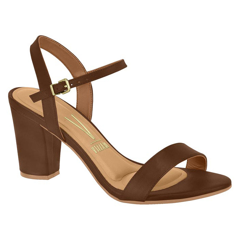 Mocha Ankle Strap Block Heels