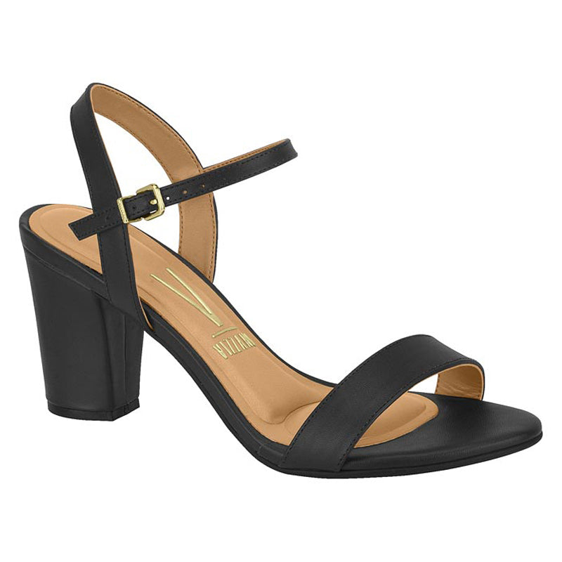 Black Ankle Strap Block Heels