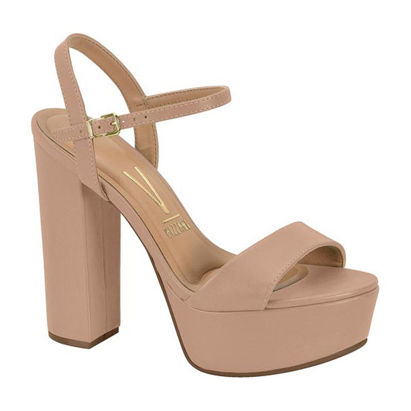 Beige Block Heels
