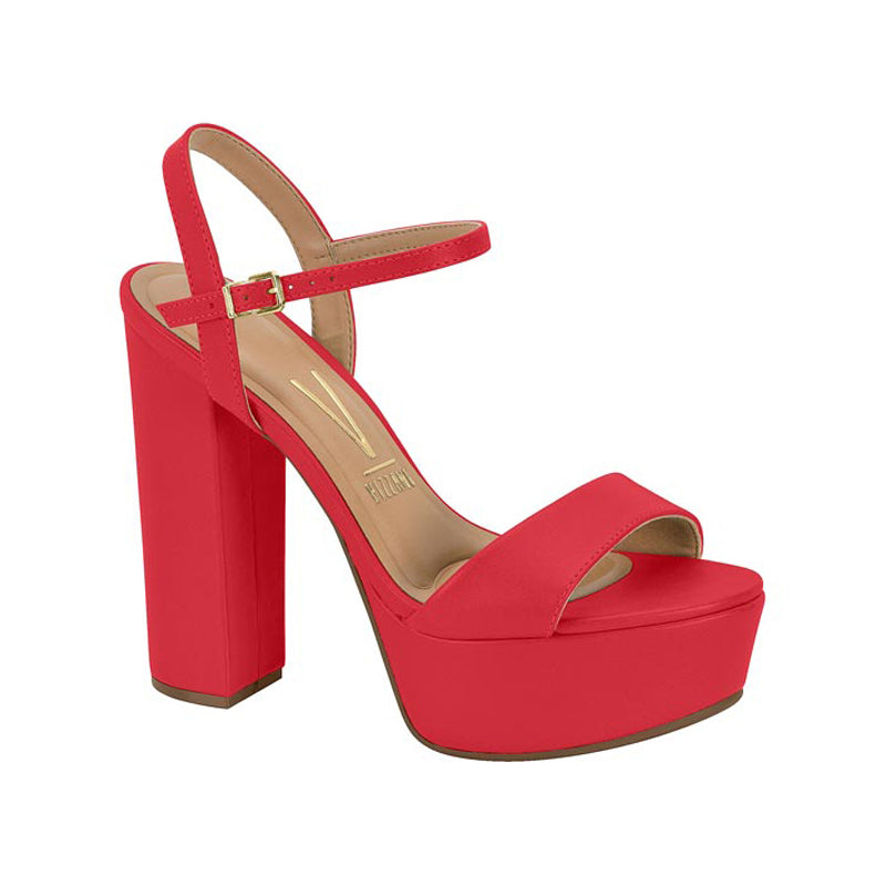 Red Block Heels