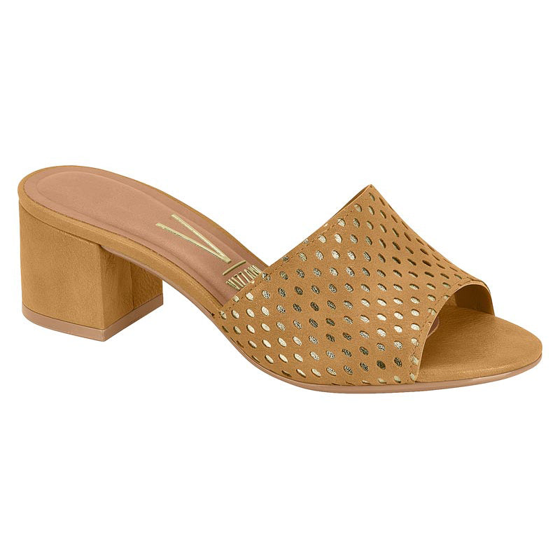 Tan Slide Block Heels